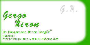 gergo miron business card